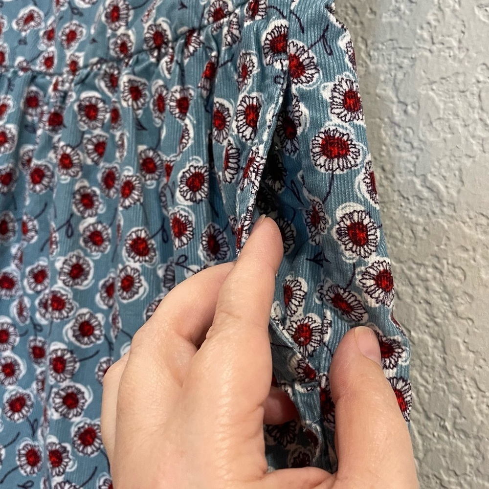 Tea Collection Corduroy Floral Dandelions Blumenmeer Dress - Size 6 - Picture 3 of 5